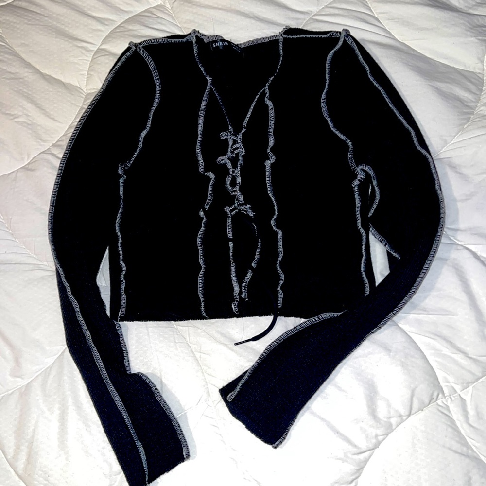 Shein tie up crop top